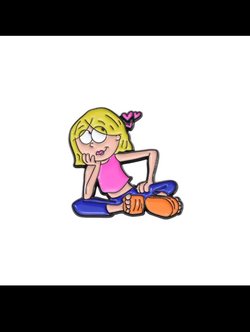 Cute Cartoon Girl Lizzie McGuire Enamel Pin - Pink Top & Blue Pants
